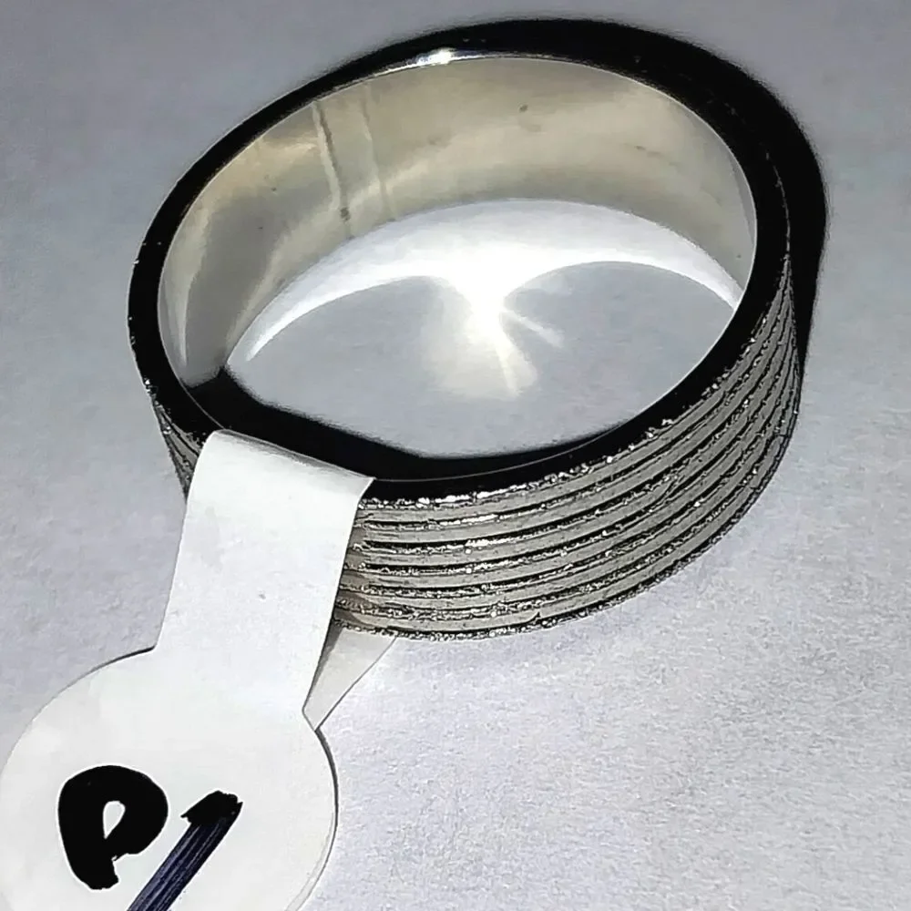 Stainless steel wide band hypoallergenic nickel free Men's ring sz 10